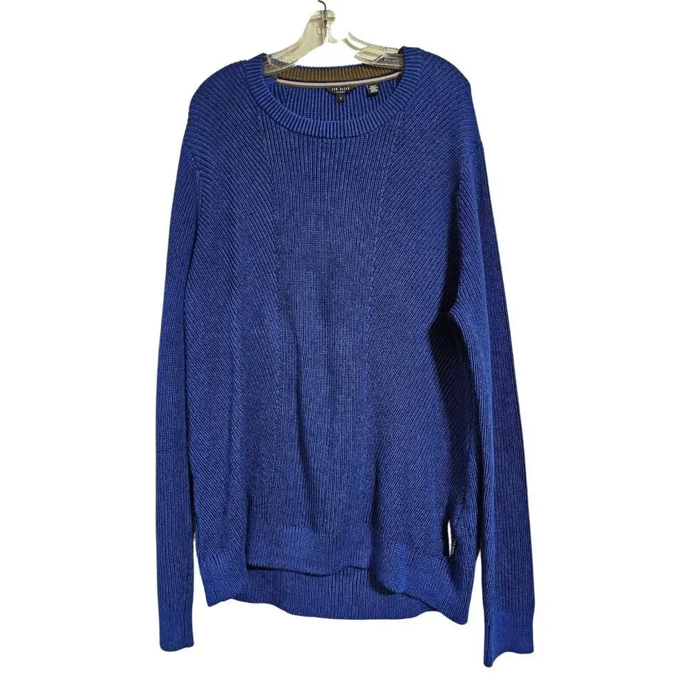 Ted Baker Mixme Directional Ribbed Crewneck Sweater Cotton‎ Blend Men's 7 (3XL)